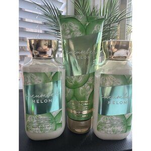 Bath & Body Works Cucumber Melon Body Lotion & Body Cream Lot With Shea Butter